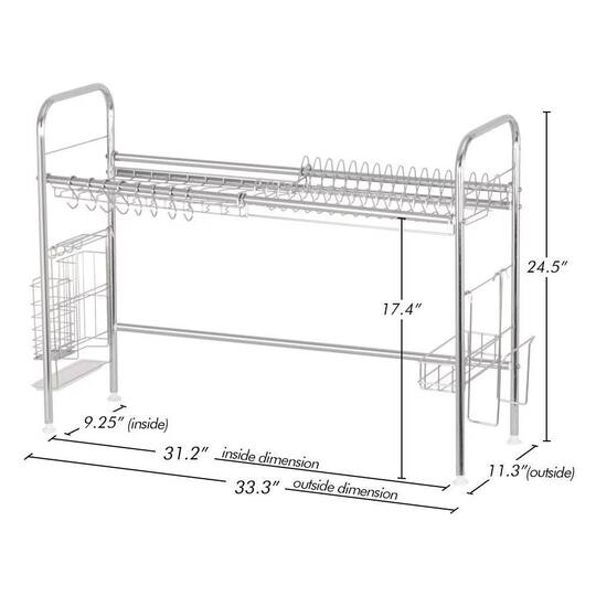 NEX™ Stainless Steel Single Layer Adjustable Dish Rack
